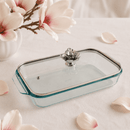 Arthur Court Magnolia Pyrex 3 Quart Casserole Dish with Lid - BlueJay Avenue