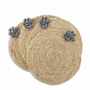 Arthur Court Magnolia Woven Seagrass Placemats, Set of 4 - BlueJay Avenue