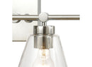 East Point 4-Light Clear Glass Bathroom Vanity Light, Polished Nickel - BlueJay Avenue