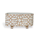 Baldwin White Oval Ceramic Indoor Planter - BlueJay Avenue