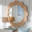 bali & pari Hasana Coastal Natural Rattan Round Scalloped Wall Mirror - BlueJay Avenue