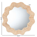 bali & pari Hasana Coastal Natural Rattan Round Scalloped Wall Mirror - BlueJay Avenue