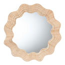 bali & pari Hasana Coastal Natural Rattan Round Scalloped Wall Mirror - BlueJay Avenue