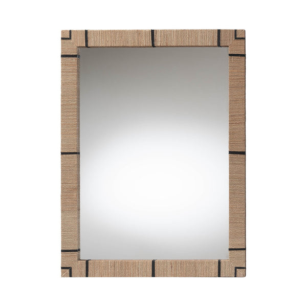 bali & pari Mirai Bohemian Woven Grasscloth Rectangle Accent Mirror - BlueJay Avenue