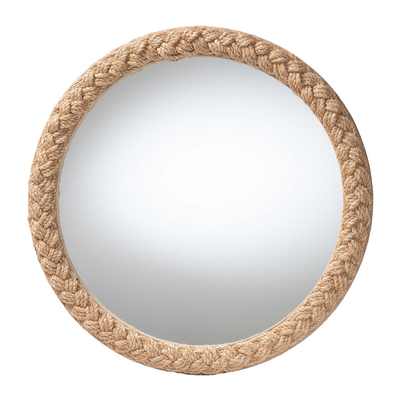 bali & pari Shara Coastal Braided Rope Round Mirror - BlueJay Avenue