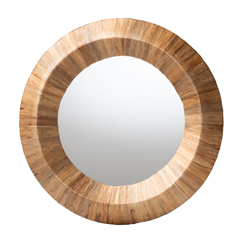 bali & pari Tarun Bohemian Grasscloth Round Wall Mirror - BlueJay Avenue