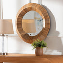 bali & pari Tarun Bohemian Grasscloth Round Wall Mirror - BlueJay Avenue