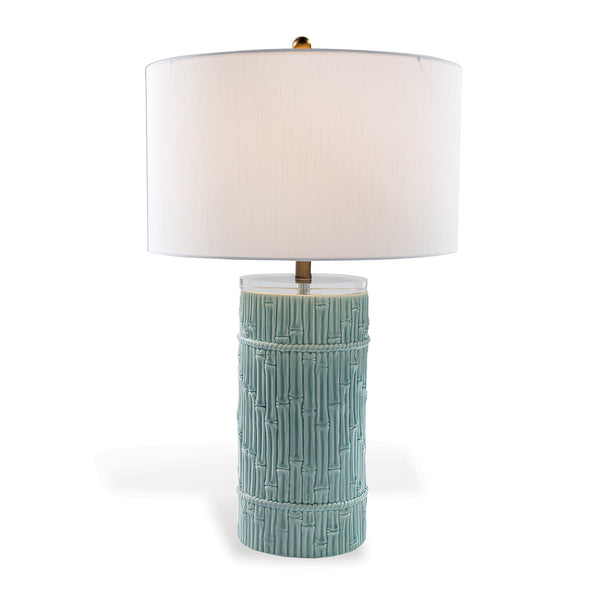 Bamboo Cylinder Celadon Lamp - BlueJay Avenue