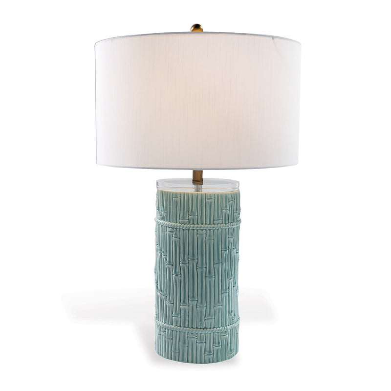 Bamboo Cylinder Celadon Lamp - BlueJay Avenue
