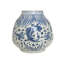 Barclay Butera Couture Blue & White Porcelain Mandarin Pot Fish Motif - Vase - BlueJay Avenue