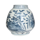 Barclay Butera Couture Blue & White Porcelain Mandarin Pot Floral Bird Motif - BlueJay Avenue