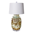 Barclay Butera Couture Rustic Brown Silla Flower Four Loop Handle Porcelain Jar Lamp - BlueJay Avenue