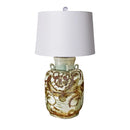 Barclay Butera Couture Rustic Brown Silla Flower Four Loop Handle Porcelain Jar Lamp - BlueJay Avenue