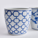 Barclay Butera Dyansty Blue Ceramic Indoor Planter Pot - Set of 4 - BlueJay Avenue
