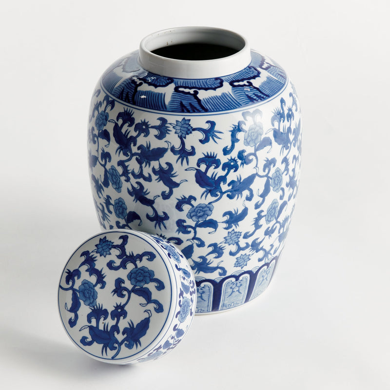Barclay Butera Dynasty Blossom Lidded Jar - BlueJay Avenue