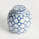 Barclay Butera Dynasty Link Blue & White Porcelain Lidded Jar - BlueJay Avenue
