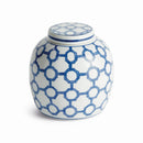 Barclay Butera Dynasty Link Blue & White Porcelain Lidded Jar - BlueJay Avenue