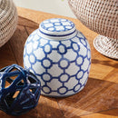 Barclay Butera Dynasty Link Blue & White Porcelain Lidded Jar - BlueJay Avenue
