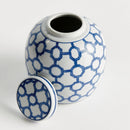 Barclay Butera Dynasty Link Blue & White Porcelain Lidded Jar - BlueJay Avenue