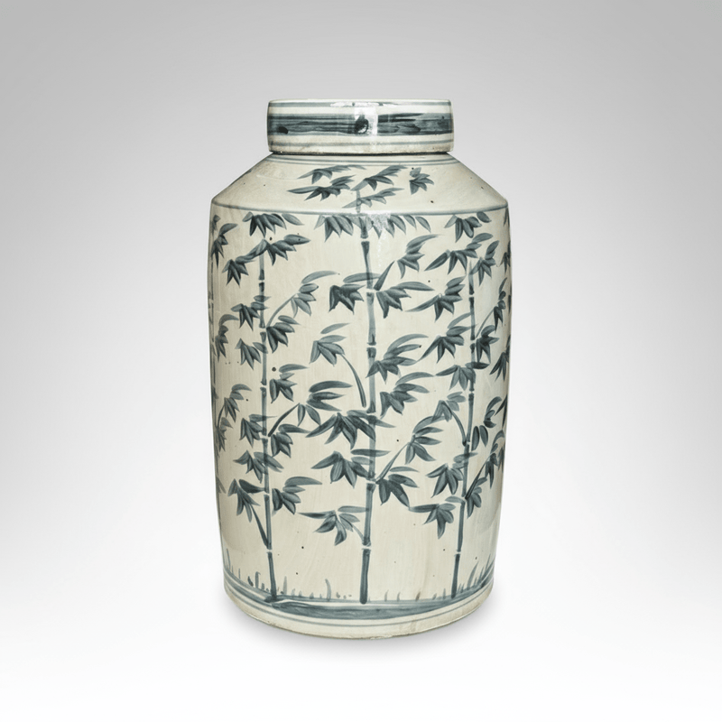 Barclay Butera Graceful Bamboo Porcelain Tea Jar - BlueJay Avenue