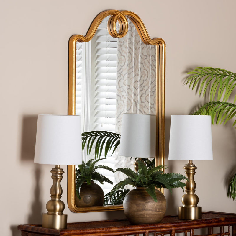 Baxton Studio Eara Gold Wall Arch Mirror - BlueJay Avenue