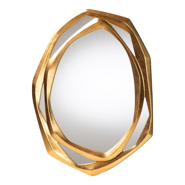 Baxton Studio Halen Antique Goldleaf Wall Mirror - BlueJay Avenue