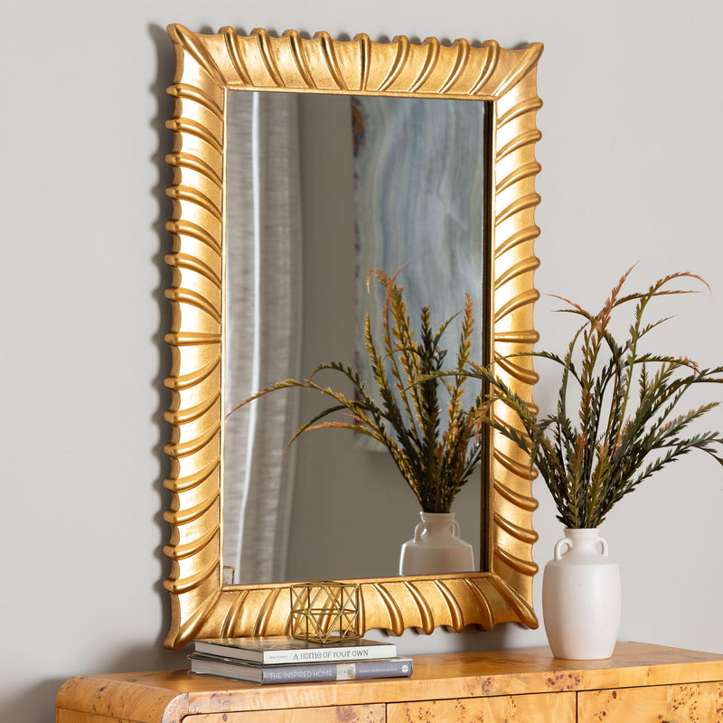 Baxton Studio Ygritte Antique Gold Wall Mirror - BlueJay Avenue