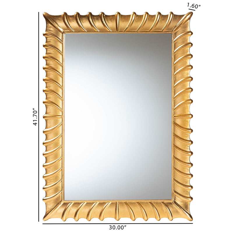 Baxton Studio Ygritte Antique Gold Wall Mirror - BlueJay Avenue
