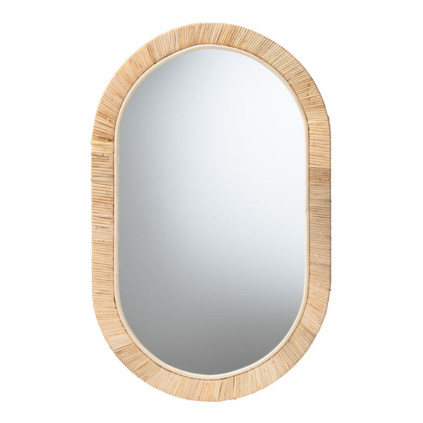 Bella Oval Rattan Mirror - BlueJay Avenue