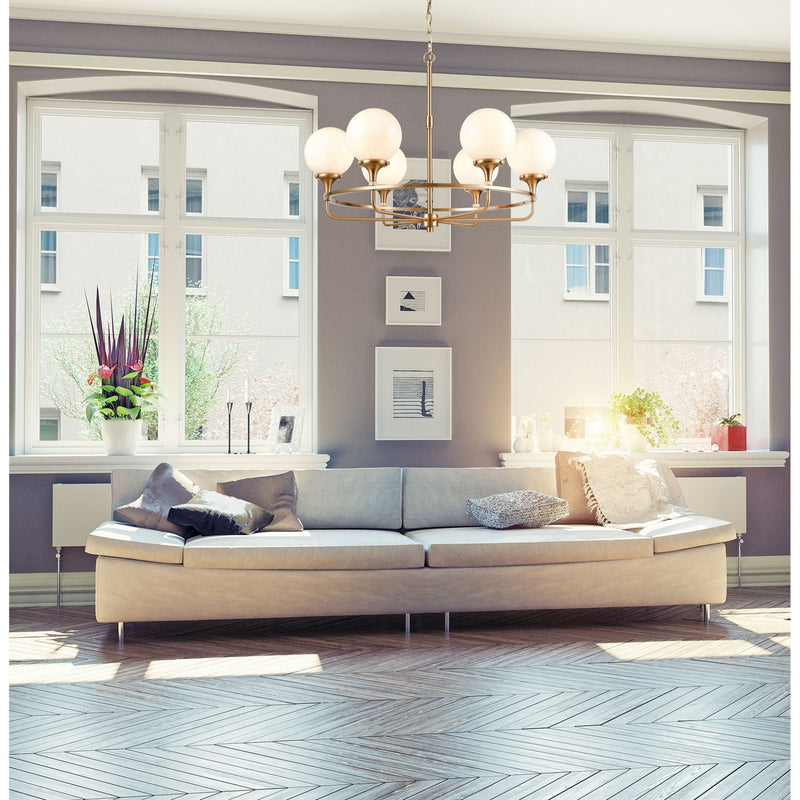 Beverly Hills 6 - Light Modern Gold Chandelier - BlueJay Avenue