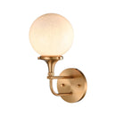 Beverly Hills Satin Brass Frosted Glass Globe Wall Sconce - BlueJay Avenue