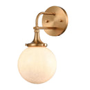Beverly Hills Satin Brass Frosted Glass Globe Wall Sconce - BlueJay Avenue
