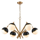 Blind Tiger 32'' Wide 6-Light Black & Aged Brass Chandelier Light Fixture - BlueJay Avenue