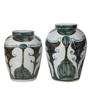 Blue & White Abstract Painting Porcelain Jar - BlueJay Avenue