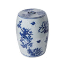 Blue & White Floral Birds Motif Porcelain Garden Stool - BlueJay Avenue