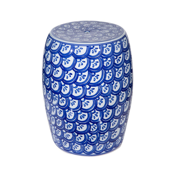 Blue & White Sea Wave Garden Stool - BlueJay Avenue