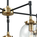 Boudreaux 5 Lt/9 Lt Black & Antique Gold Modern Sputnik Chandelier Light Fixture - BlueJay Avenue
