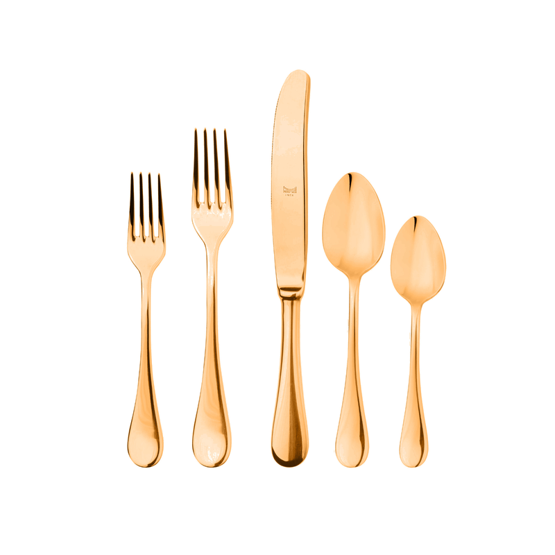 Brescia Oro Shine 5 Pc/20 Pc Gold Flatware Set - BlueJay Avenue