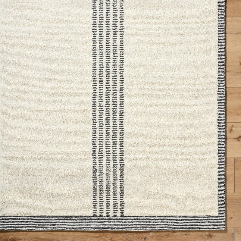 Brook Cream and Charcoal Hand Tufted Wool Area Rug - BlueJay Avenue
