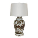 Brown Silla Flower Porcelain Temple Jar Table Lamp - BlueJay Avenue