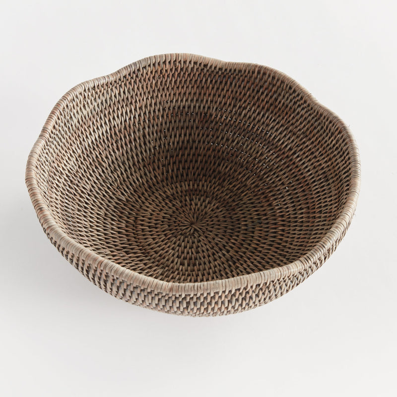 Burma Rattan Scalloped Edge Bowl - BlueJay Avenue