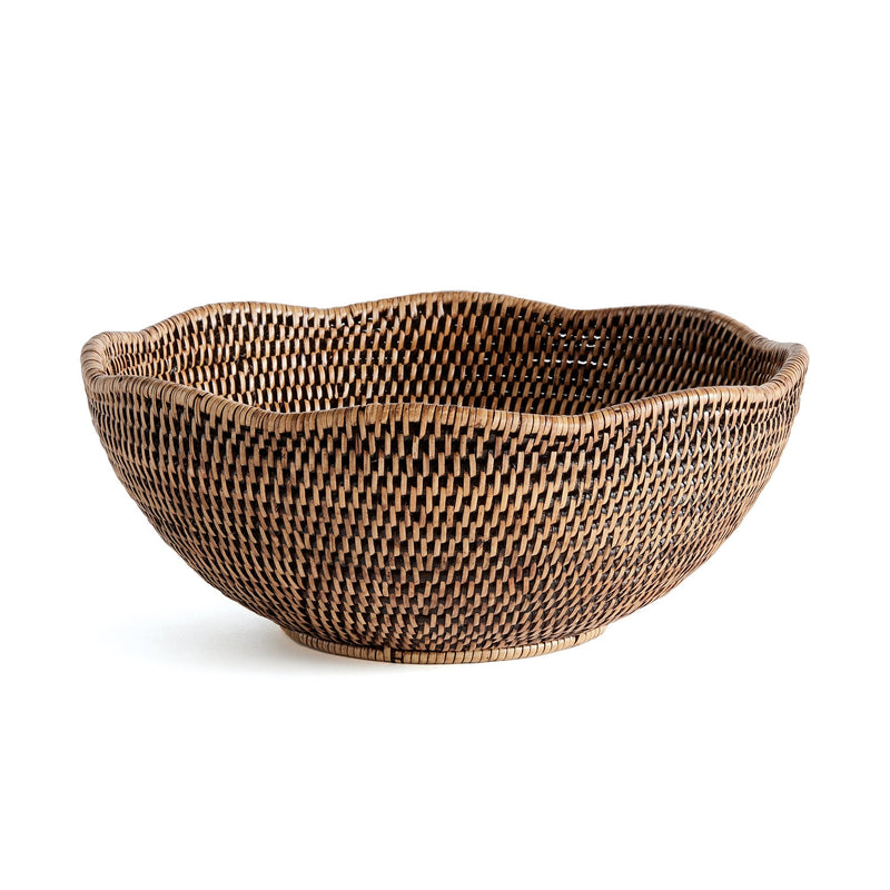 Burma Rattan Scalloped Edge Bowl - BlueJay Avenue