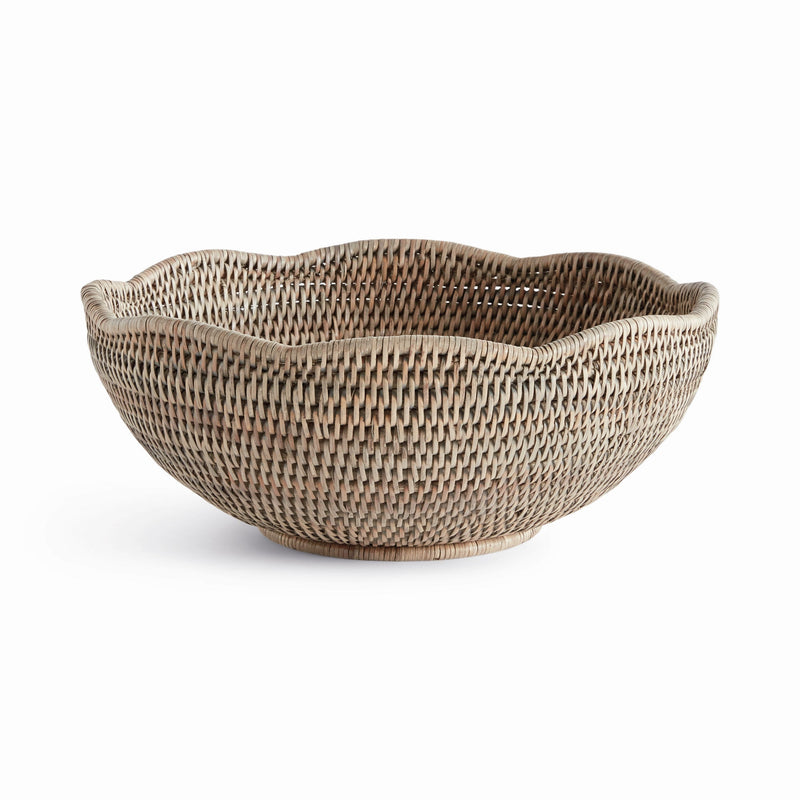 Burma Rattan Scalloped Edge Bowl - BlueJay Avenue