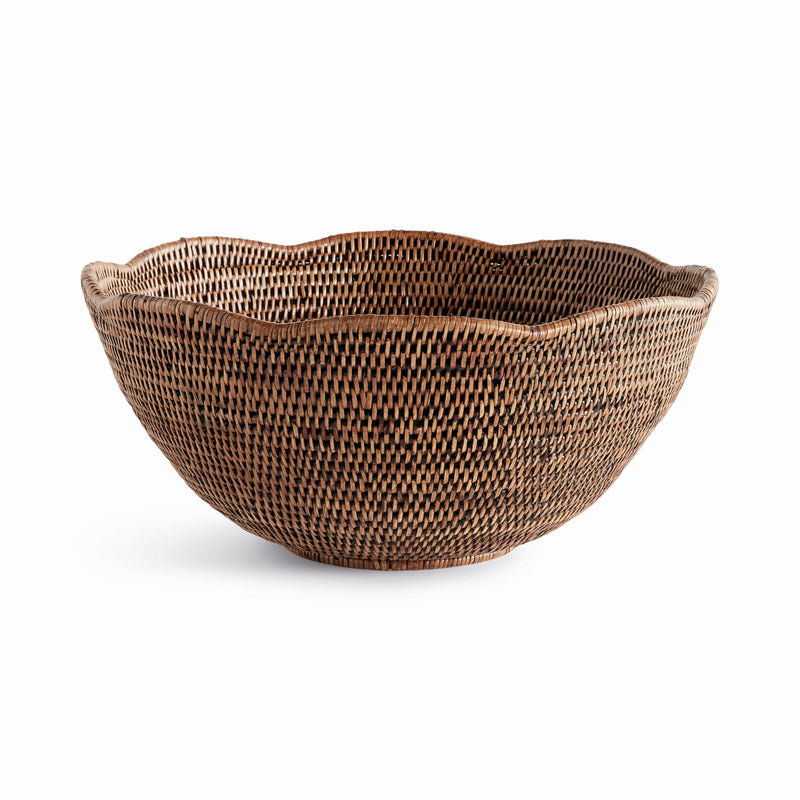 Burma Rattan Scalloped Edge Bowl - BlueJay Avenue