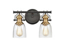 Chadwick Oil-Rubbed Bronze Seeded Glass Bathroom Vanity Light, 2-Lt - BlueJay Avenue