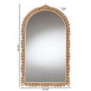 Caitlin Wood Antique Gold Arch Mirror with Carved Leaf Border - BlueJay Avenue