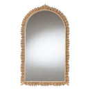 Caitlin Wood Antique Gold Arch Mirror with Carved Leaf Border - BlueJay Avenue
