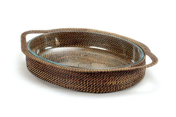 Calaisio 4 QT Oval Casserole Woven Basket with Serving Dish - BlueJay Avenue