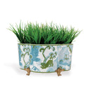 Canton Celadon Quatrefoil Ceramic Indoor Planter - BlueJay Avenue