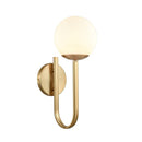 Caroline 1-Light Brushed Gold Globe Wall Sconce - BlueJay Avenue